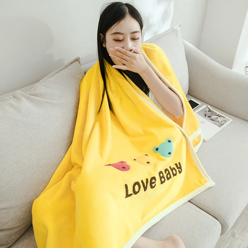 Милые одеяла желтые двойные одиночные для девочек мягкое фланелевое одеяло на