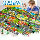 Большой городской Дорожный Коврик для автостоянки, Детский ковер, развивающий, для ползания в помещении, игровая карта, игрушки, детский игровой коврик-пазл