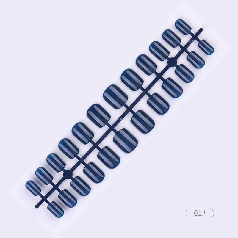 NO.01 24 шт./компл. многоразовые блестящие накладные ногти полное покрытие Пресс на нейл-арта поддельные расширение украшения искусственные накладные ногти - Color: NO.01