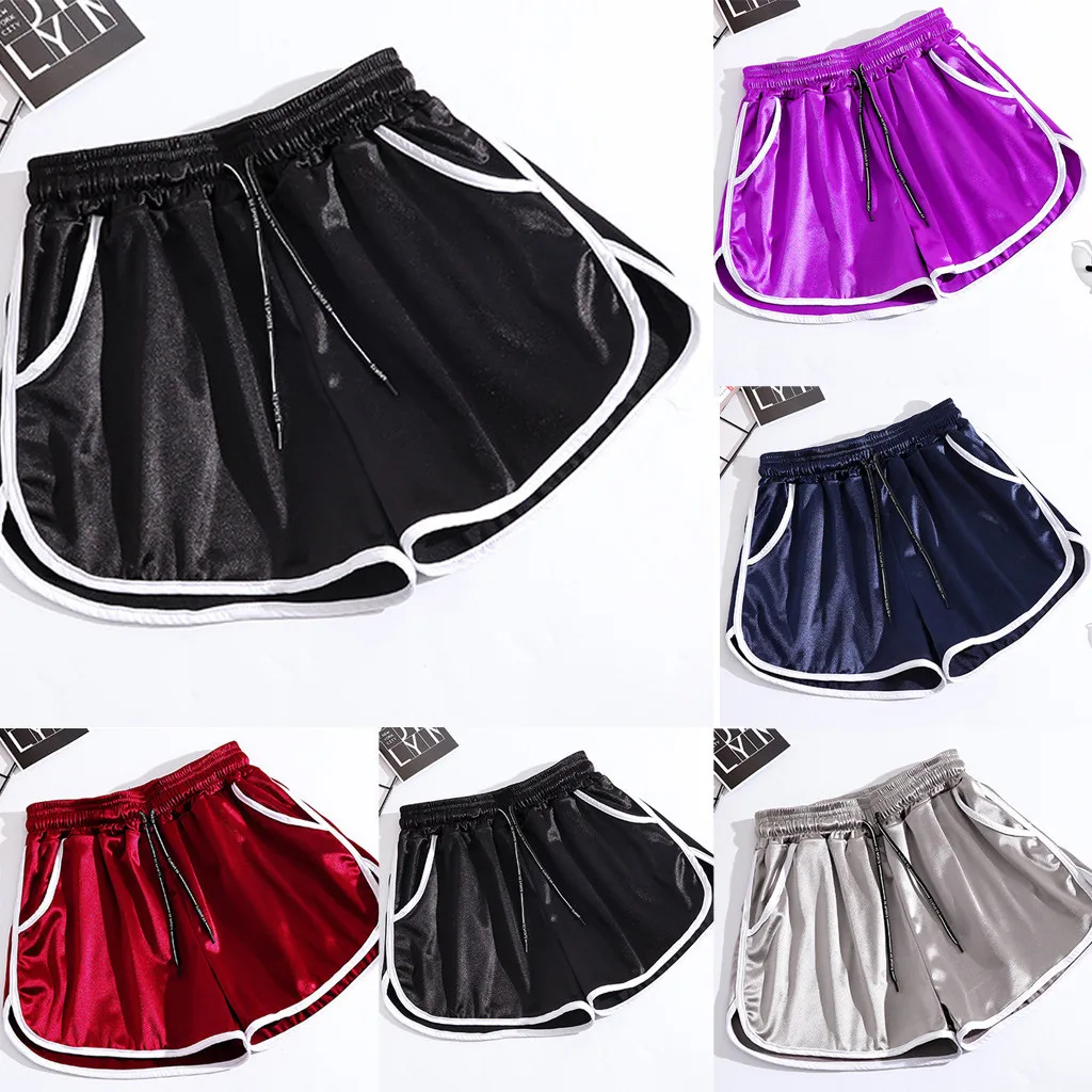 Спортивные шорты для женщин Лето 2020 Новые однотонные обтягивающие с эффектом
