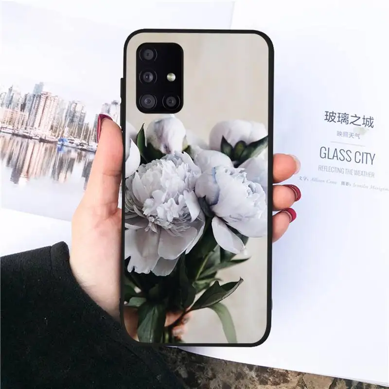 

Elegant Pink Purple Peony Phone Case For Samsung Galaxy S8 S9 S10 Plus S10E Note 3 4 5 6 7 8 9 10 Pro Lite cover
