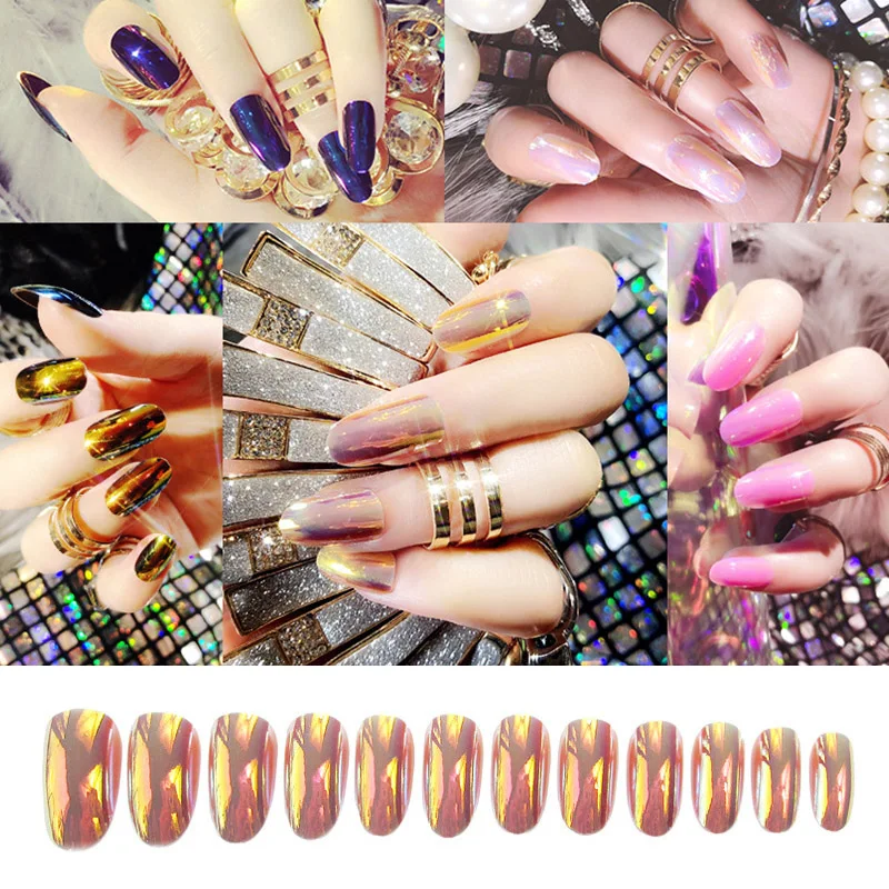 

24 шт. Типсы для ногтей, яркое полное покрытие, профессиональные патчи для ногтей, инструмент для творчества, украшения @ ME88