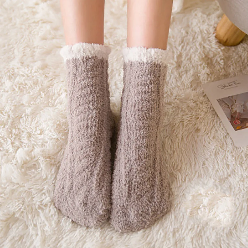 Женские теплые утепленные розовые носки для дам однотонные осенне-зимние