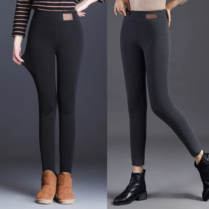 

2020 Wool Leggings Pants Super Thick Cashmere High Waist Pants Warm Pants In Winter For Women ED889