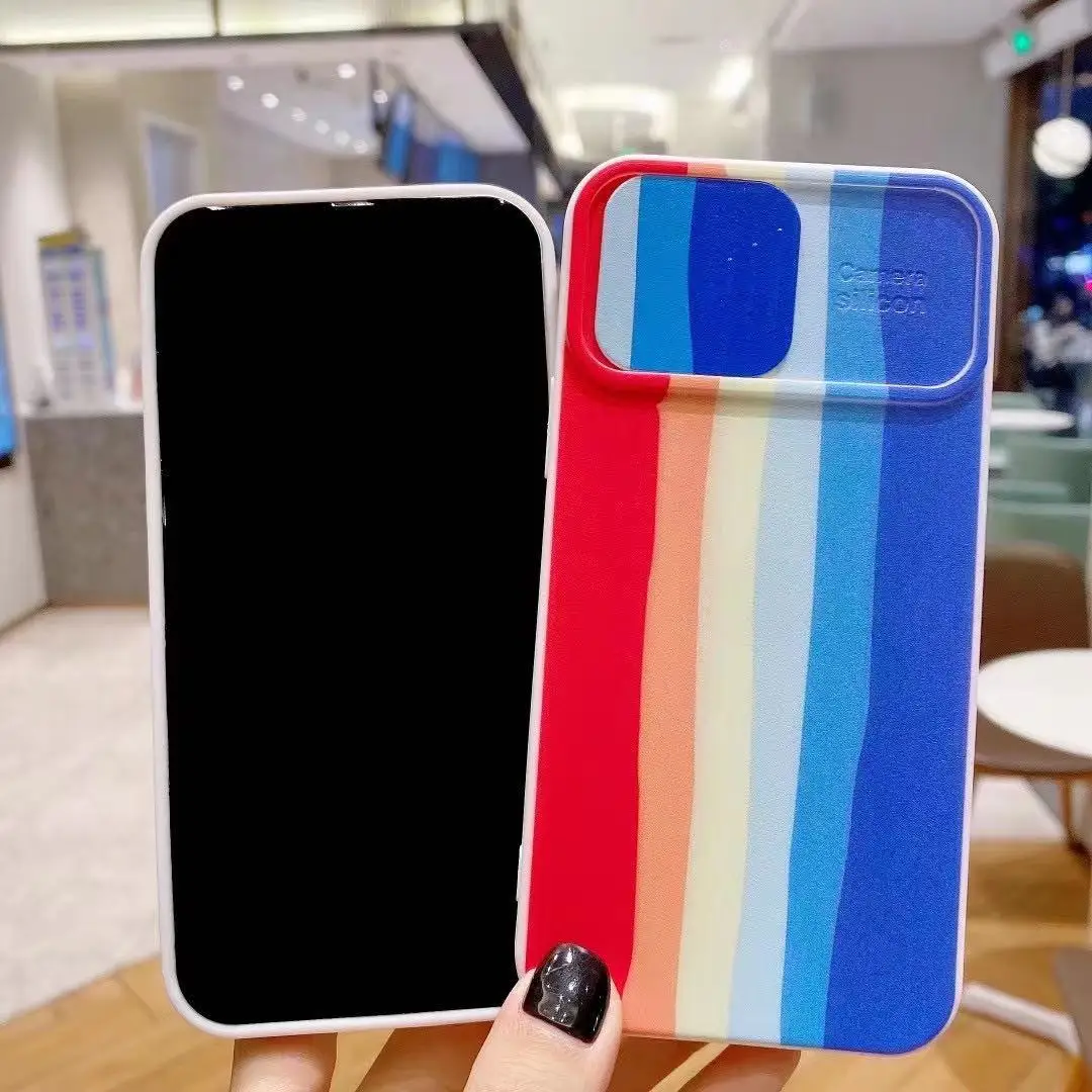 

Frame Protective Color Shell For iPhone 11 12 X Pro Max Case 8 7 Plus XR XS Thin Soft Rainbow Back Cover iphone k30 pro case
