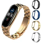 Металлический ремешок для Xiaomi Mi Band 3 4 NFC, браслет из нержавеющей стали для Miband 3 4, золотой, серебряный смарт-ремешок, аксессуары для наручных часов