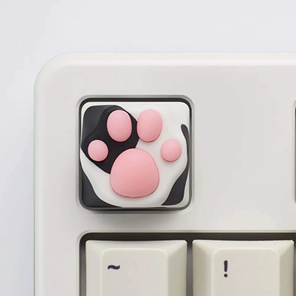 

ABS Silicone Cat Claw Keycap Soft Feel Artisan Cute Cat Claw Shaped Mechanical Keyboard Gaming Keycaps Replacement