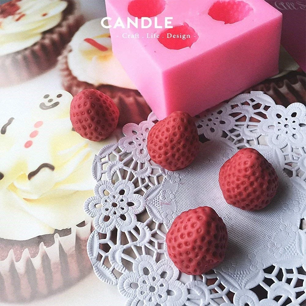 Candle Silicone Mold 3d Strawberry Raspberry Blueberry Form Shape Mould for Fondant Soap Making Mulberry Wax Melts Molds | Дом и сад