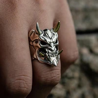 gothic mens horror anger skull ring vintage punk biker skeleton rings for men women party jewelry christmas gifts for him