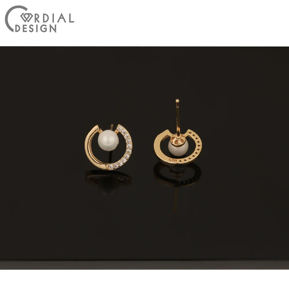 

Cordial Design 30Pcs DIY Earrings Making/Jewelry Accessories/Hand Made/Genuine Gold Plating/Imitation Pearl/CZ Earrings Stud