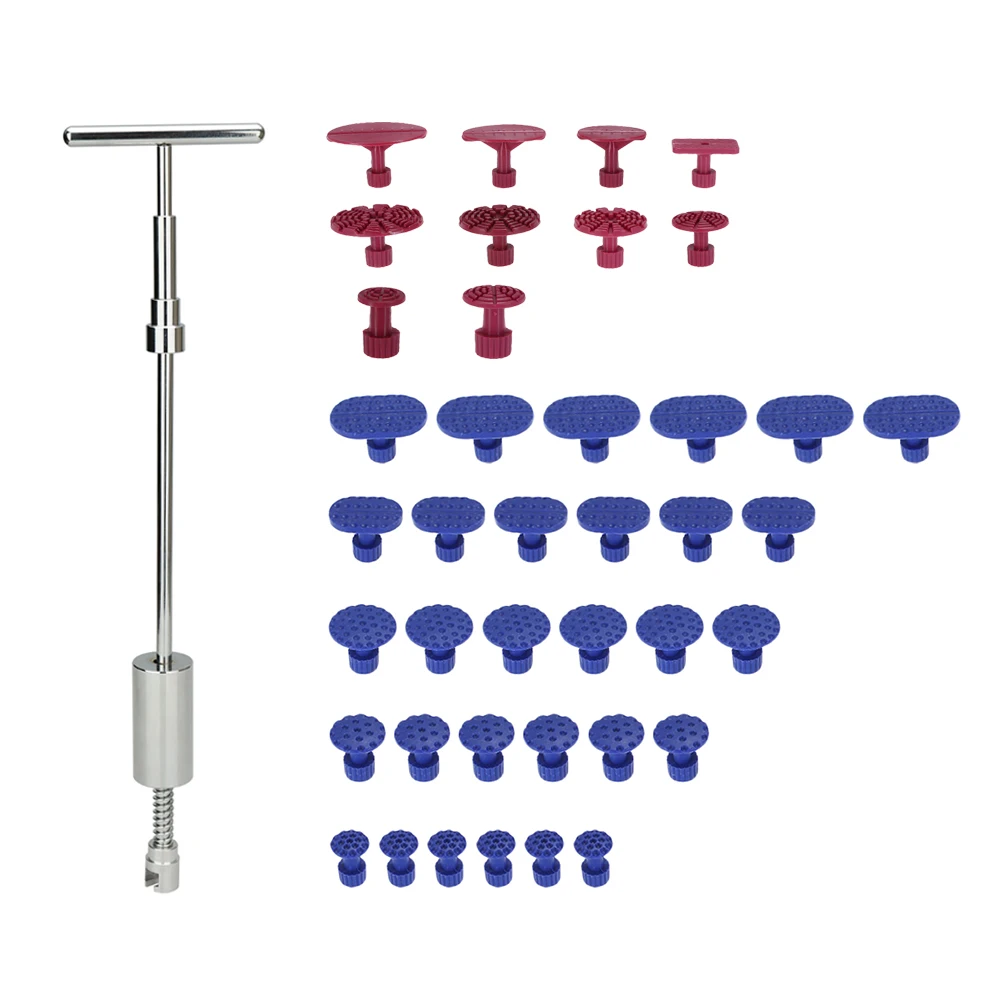 

Paintless Dent Puller Slide Hammer T-Bar Repair Tools Kit Dent Removal Tools with 40Pcs Glue Tabs Car Dent Repair Tool