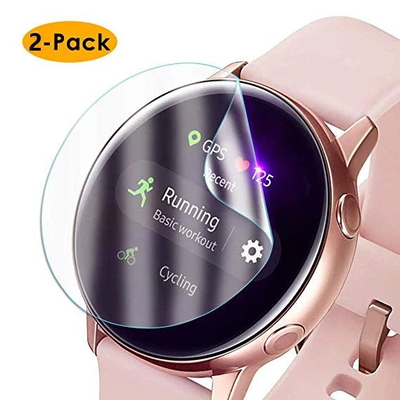2pcs 2 шт Защитная пленка для samsung Galaxy Watch Active мягкая ультратонкая 3D Защитная пленка с закругленными краями+ Чистящие наборы - Цвет ремешка: 2pcs
