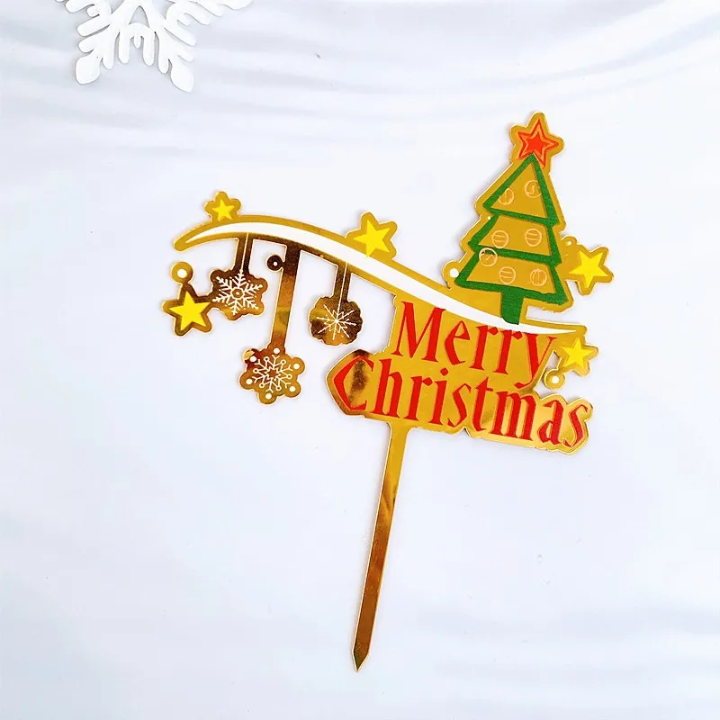 

5pcs Merry Christmas Cake Topper Xmas Party Dessert Cute Snowman Cupcake Topper Christmas Decorations for Home