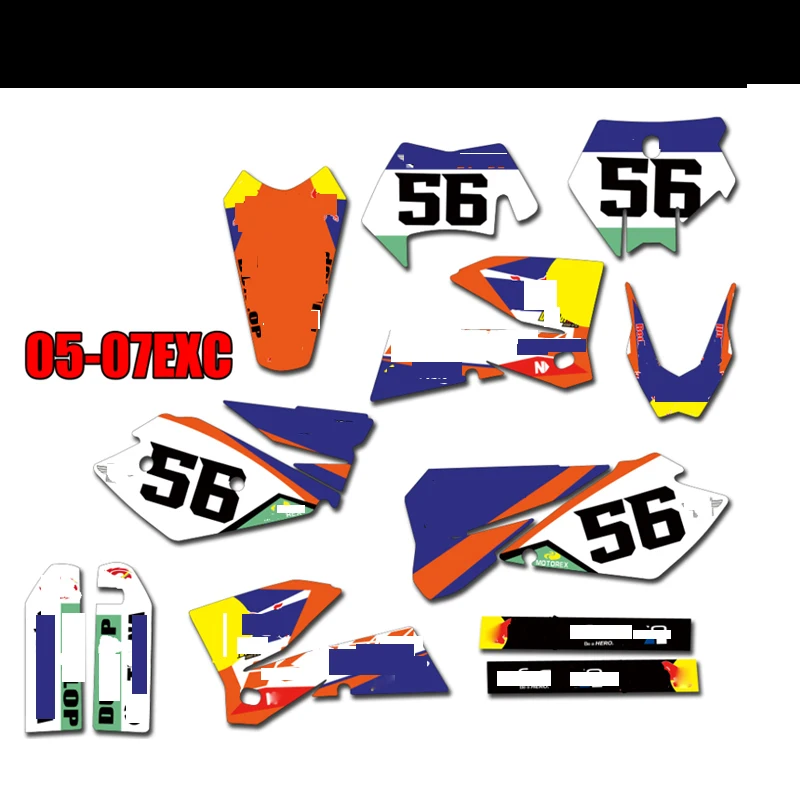 Графика команды на заказ наклейки ногти деко Комплект для 125 200 250 300 400 450 525 540 EXC 2003