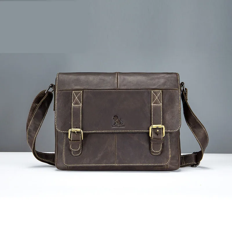 Новая сумка через плечо первый слой кожаная мужская Ретро стиль поперечная