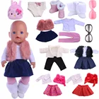 Одежда для кукол Reborn, куртка с юбкой и леггинсами для девочек 16-18 дюймов 43 см, одежда для новорожденных, товары нашего поколения, игрушки для девочек