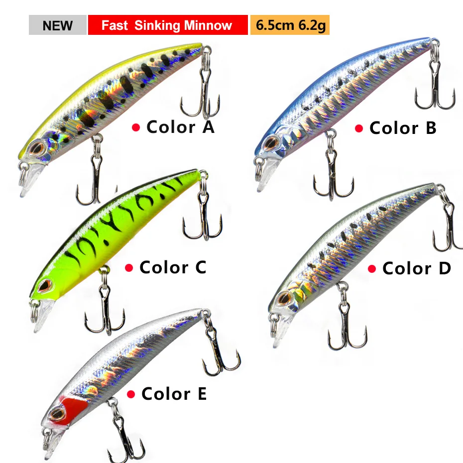 Тонущая рыболовная приманка гольян 6 5 см 2 г Джеркбейт окунь щука каркбейт