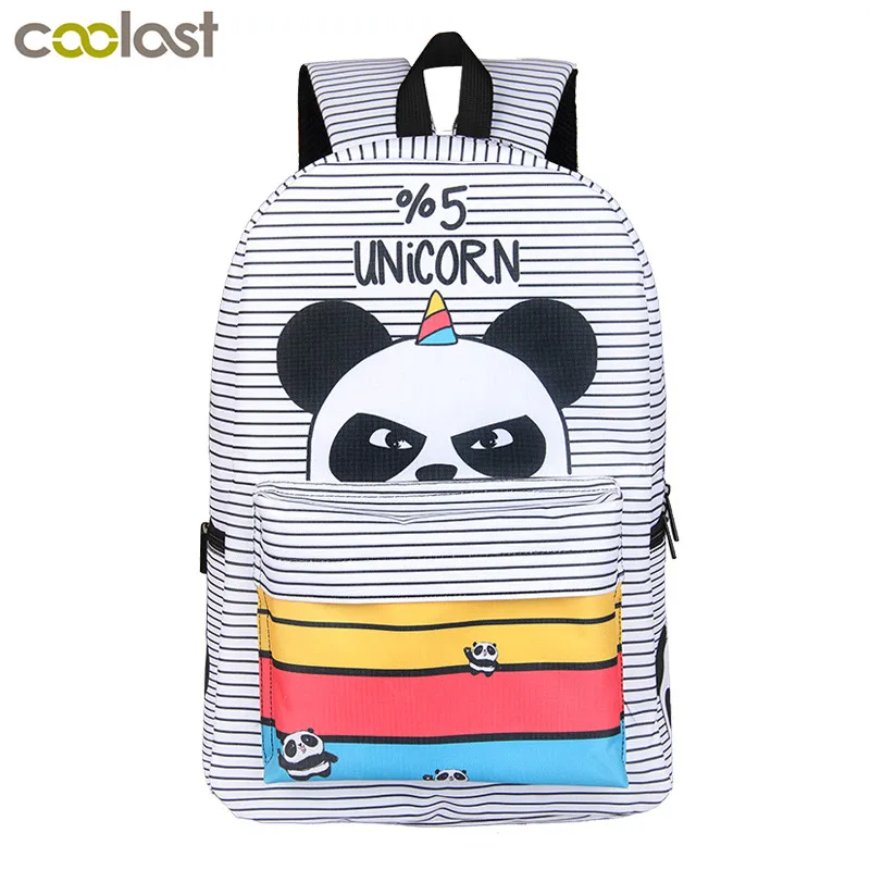 

I am Unicorn Students Backpack Cartoon Panda Children School Bags Backpack for Teenager Girls Book Bag Women Laptop Backpack