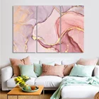 3 шт. современные абстрактные картины на холсте с изображением розового золота и мрамора, постеры, печатные картины на стену, картина для гостиной, интерьер, домашний декор