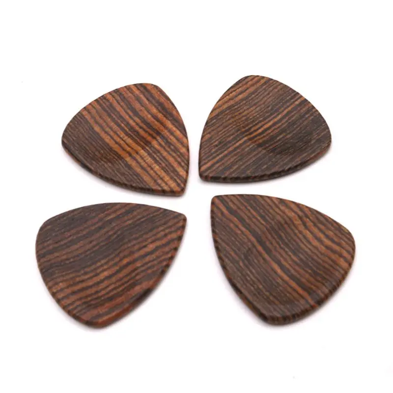 

2 Pcs Wood Acoustic Bass Electric Guitar Pick Paddles Gold Sandalwood 87HF