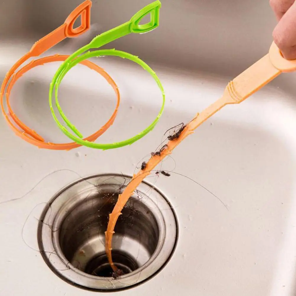 

52CM Cleaning Hook For Sink Sewer Cleaning Hook Hair Cleaner Sink Anti-Blocking Cleaning Hook Sewer Cleaning Brush RANDOM