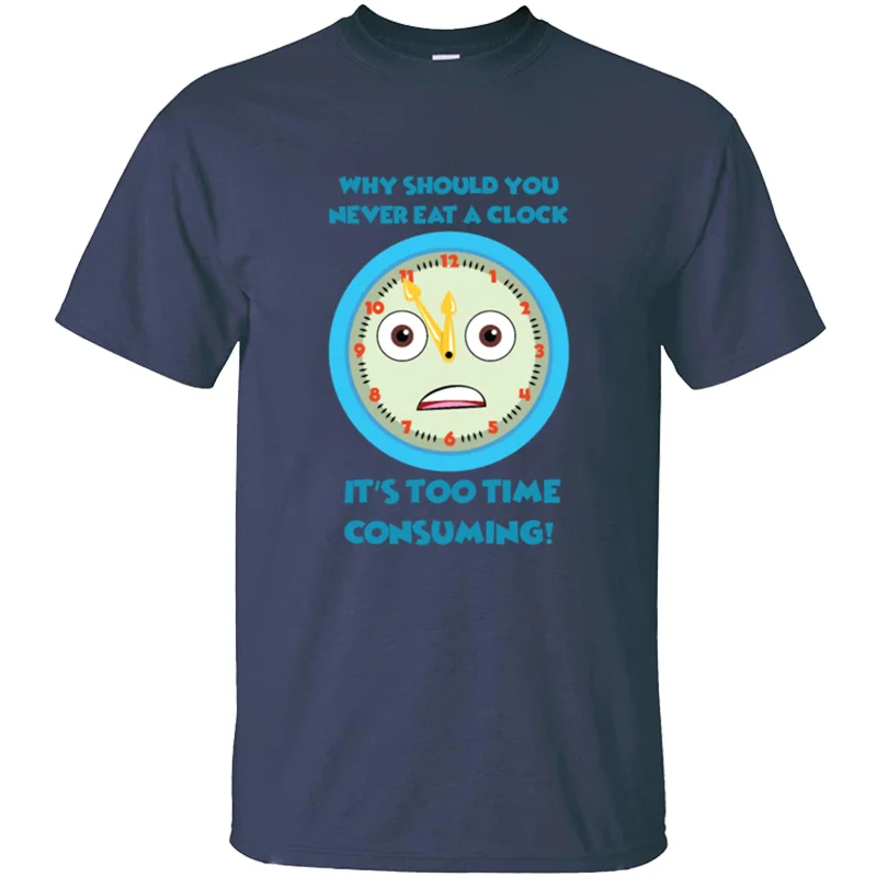 Принт плохой смешной шутки о часах Футболка мужская смешная футболка с коротким