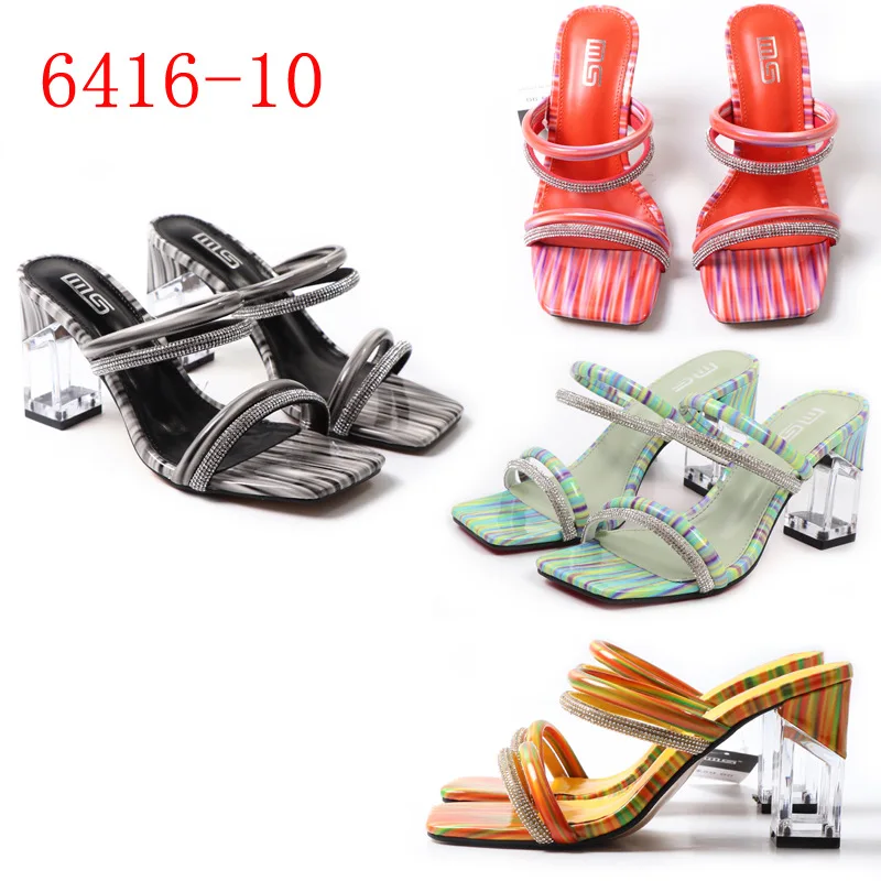 

Summer Women's Sandals Fashion Rhinestone Crystal Peep Toe High Heel Open Toe High Heel Shoes Hollow Out Sandals