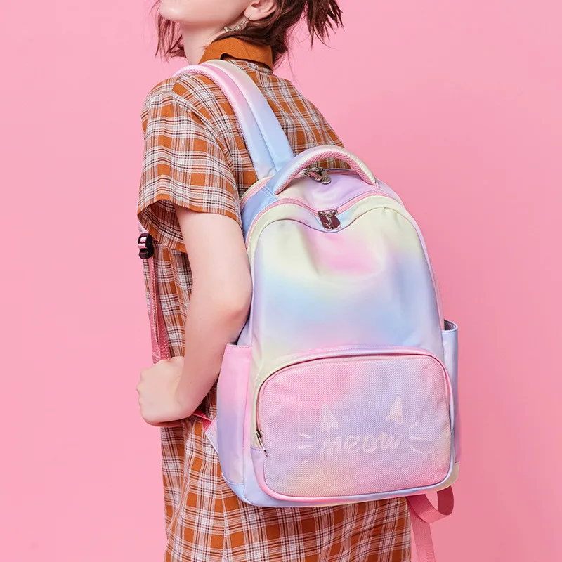 Большой Вместительный женский милый водонепроницаемый рюкзак из полиэстера