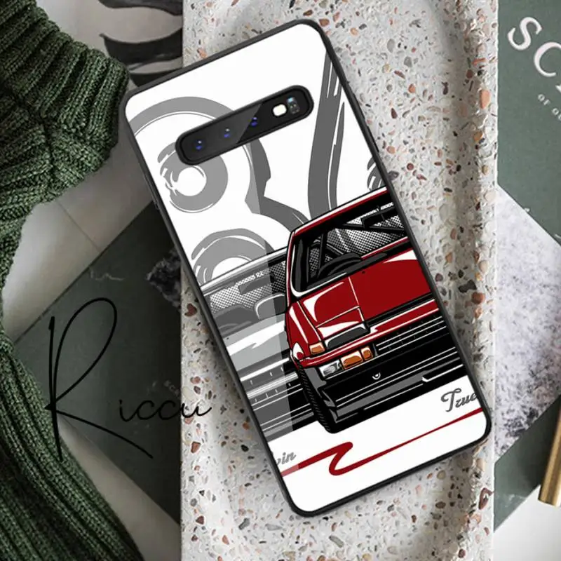 

Japan JDM Car AE86 Phone Case Tempered Glass For Samsung S20 Plus S7 S8 S9 S10E Plus Note 8 9 10 Plus A7 2018