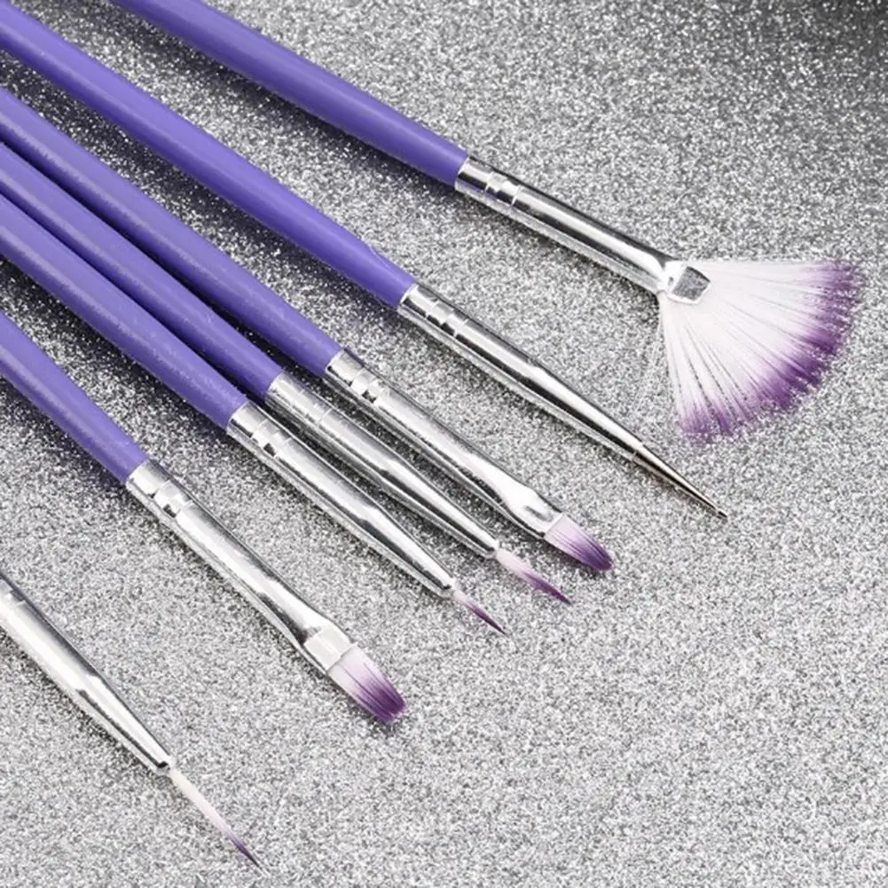 7 шт акриловая УФ Гелевая Кисть для рисования нейлоновая ручка волос инструменты