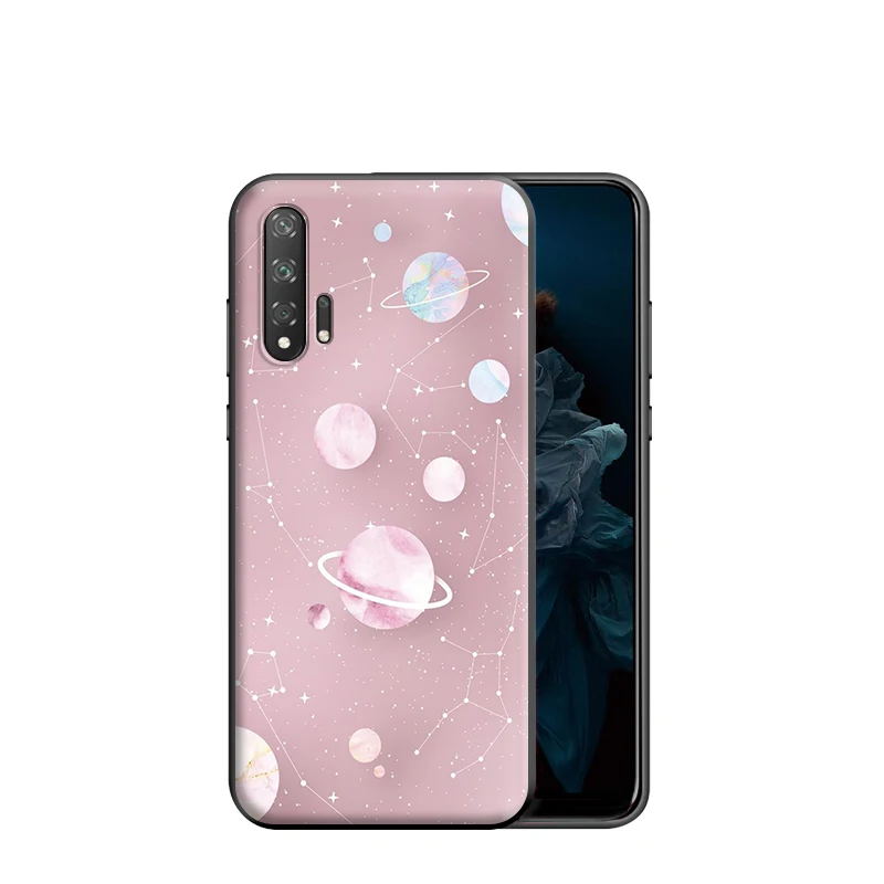 Розовый эстетический силиконовый чехол для Huawei Honor V30 30 8 8A 8X 8C 9 9X 10 Note View 20 20S Pro Lite |
