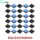 30 шт. алюминиевый радиатор 14x14x6 мм радиатор охлаждающий охладитель для электронных чипов 3D принтер с теплопроводящей лентой