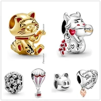 original 925 sterling silver chinese new year cute ox charm beads fit pandora bracelet necklace jewelry