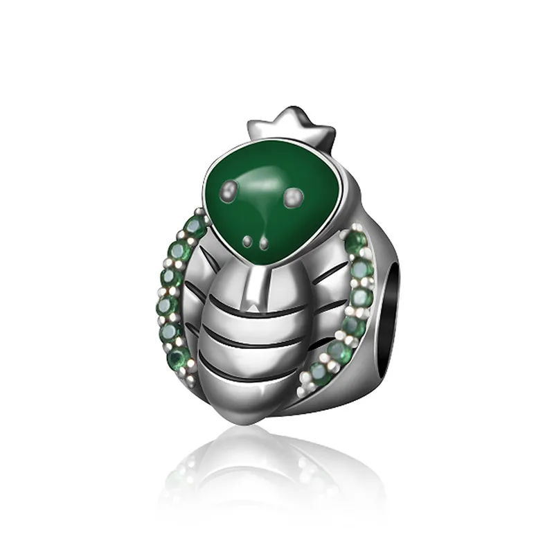 

NEW 100% 925 Sterling Silver Charm 1:1 Original Authentic Classic Snake Of The Zodiac Retro Elegant Women DIY Bead 1981-11000