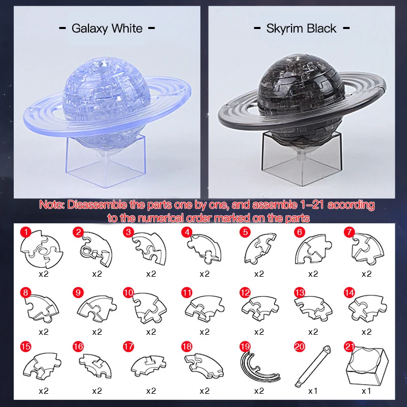 3D пазл Сатурн обучающая игрушка-головоломка с кристаллами модель для домашнего