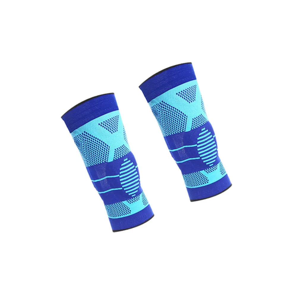 

Silicone Spring Knit Knee Pads Elastic Sleeves Kneecap for Running Basketball Sports (Blue Size 1pc)