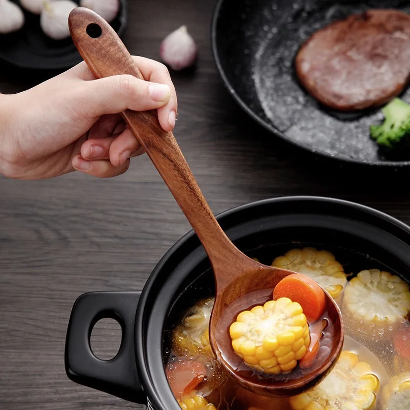 Деревянная ложка набор кухонной утвари кухонный инструмент натуральное тиковое