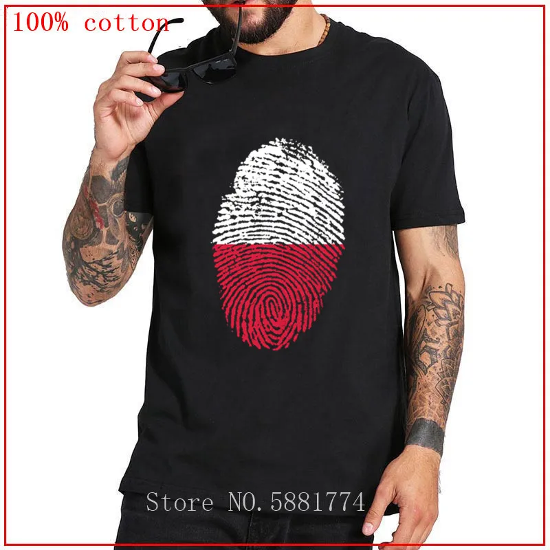 2020 уникальная брендовая новая футболка с флагом Польши отпечатком пальца