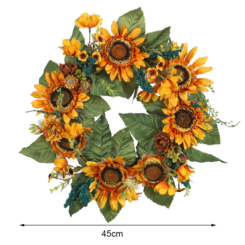 Искусственный венок из подсолнухов цветочный настенное крепление декоративные