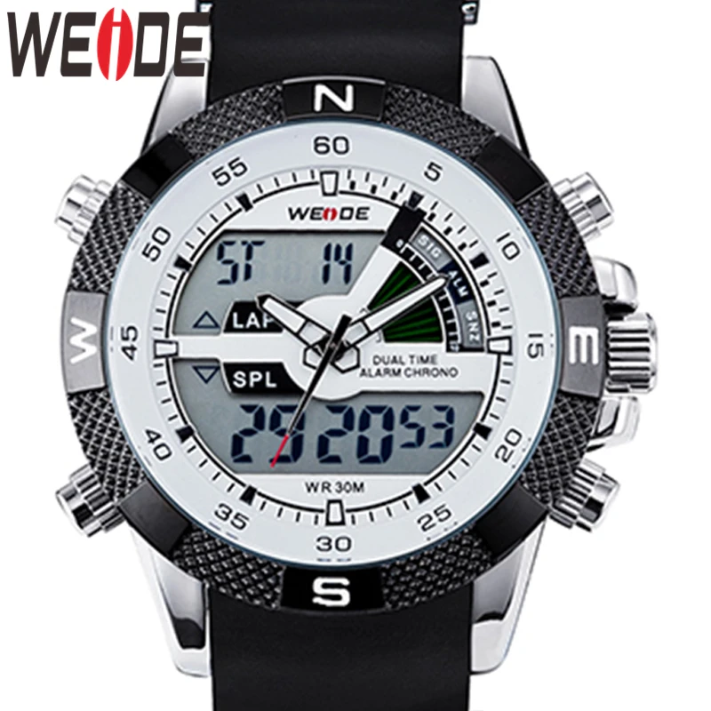 Часы WEIDE Роскошные Брендовые мужские модные спортивные часы кварцевые