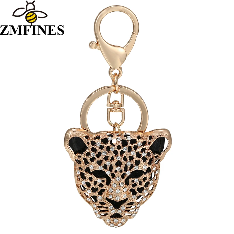 Прямая поставка большой брелок для ключей с леопардовым принтом металлический