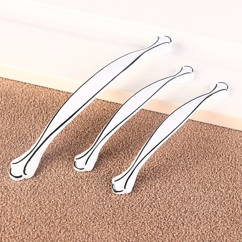 KK & FING Европейский стиль черные и белые ручки шкафа Твердый алюминиевый сплав