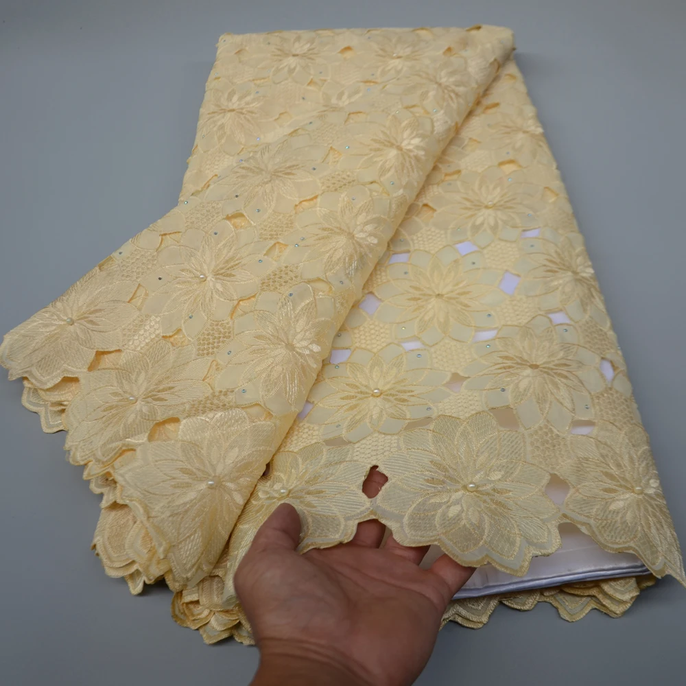 Милая элегантная Высококачественная бежевая Тяжелая кружевная органза