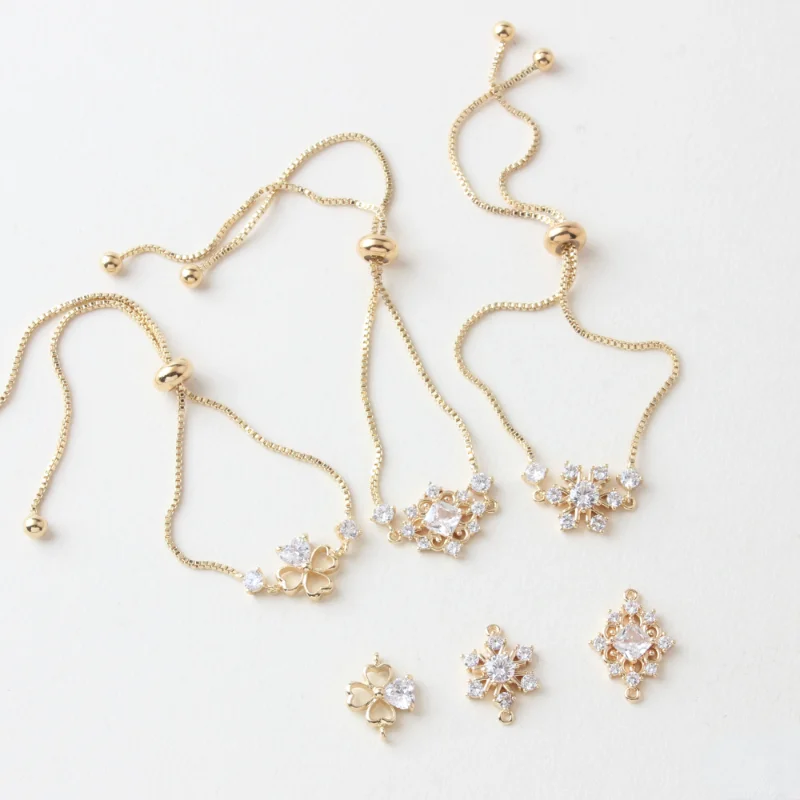 

Двойное подвесное ожерелье из меди и циркона, 18 К