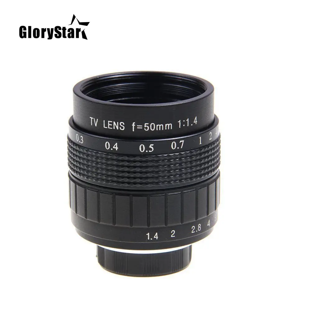 Линза GloryStar 50 мм F1.4 CC для ТВ-и видеокамер Крепление C макрокольцо Pentax Q / Q10 Q7 Q-S1 C-PQ |