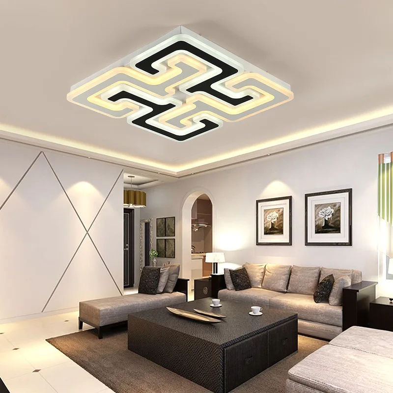 

New ultra-thin LED ceiling lamp fashion bedroom lamp modern personality black and white living room room lamp