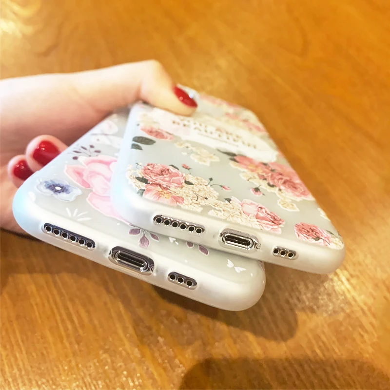 Чехлы для телефонов с 3D тиснением iPhone 11 Pro X XS Max XR 7 8 6s Plus мягкий Ультратонкий
