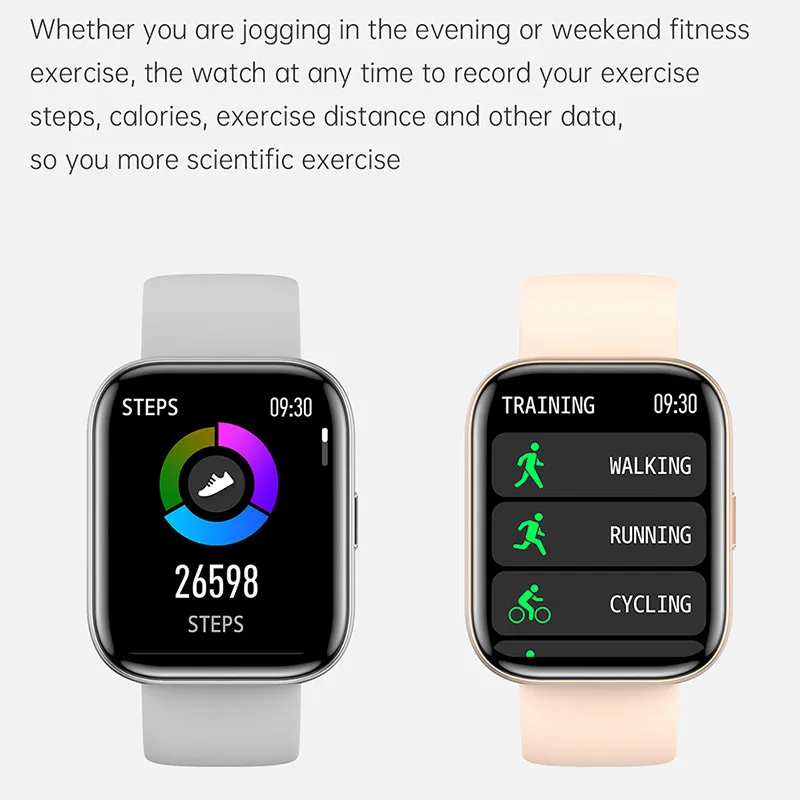 

1.69 Inch 2021 Smart Watch Men Women IP68 Waterproof Smartwatch Heart Rate Blood Pressure Monitor Clock For Xiaomi Huawei Iphone