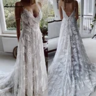 Женское свадебное платье на бретельках, уникальное кружевное свадебное платье в стиле бохо, 2022