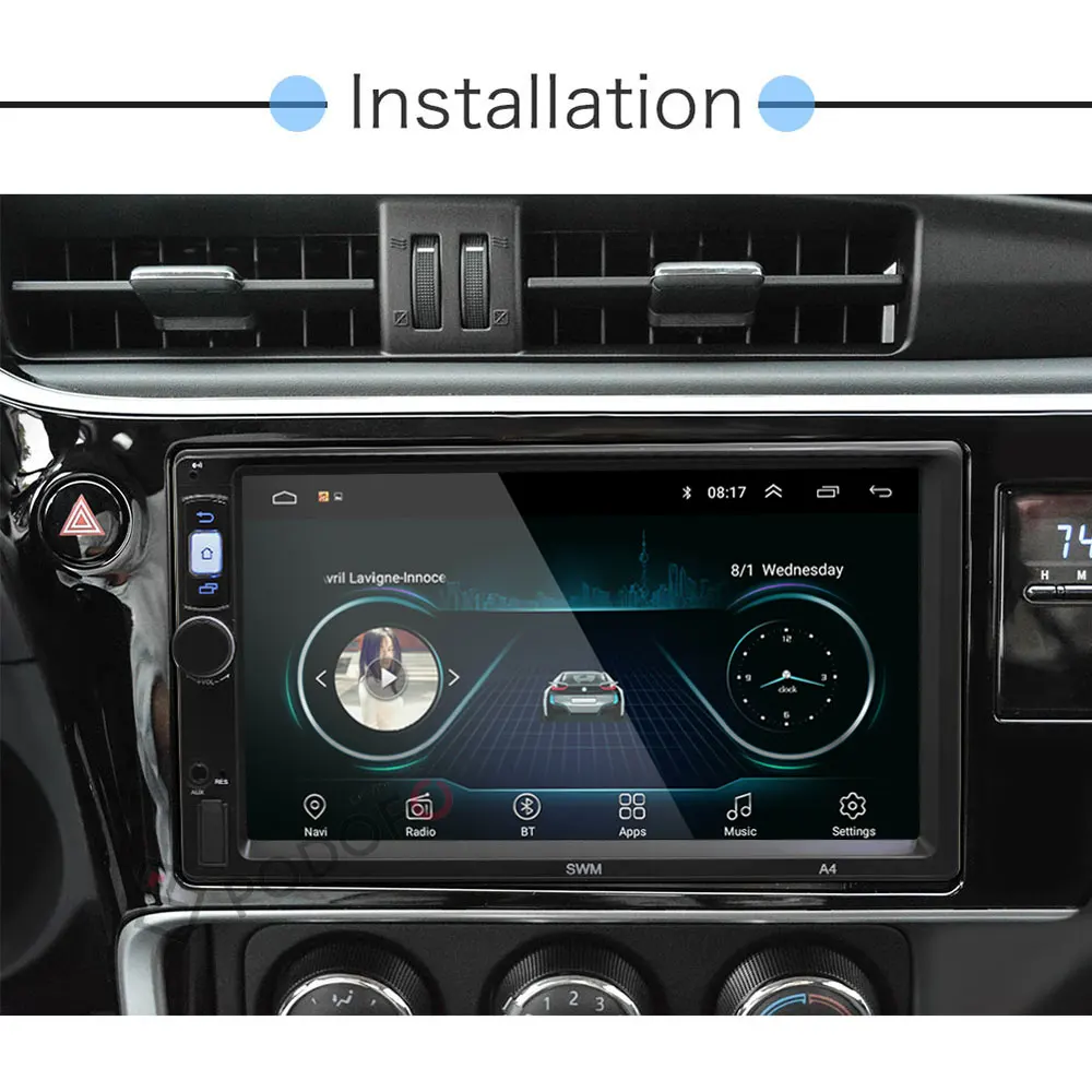 Podofo 2Din Android 8 1 магнитофон стерео автомобильное радио Авторадио 7 &quotGPS WIFI